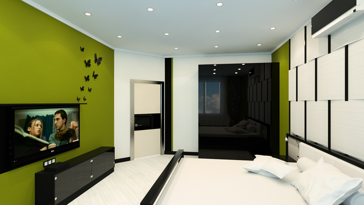 зелёная спальня